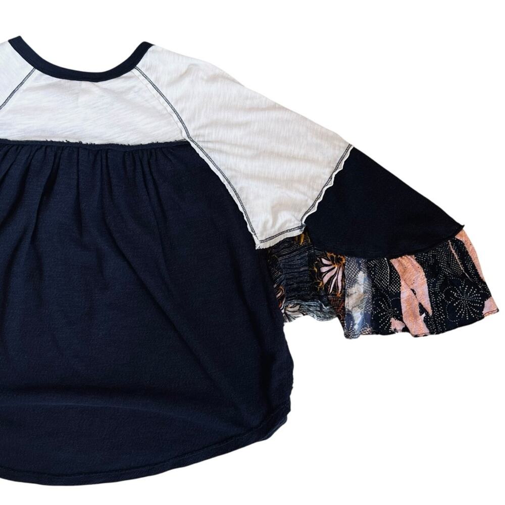 Free People We The Free Women’s Sz S Friday Fever Raglan Contrast Tee Shirt Top - Picture 10 of 13